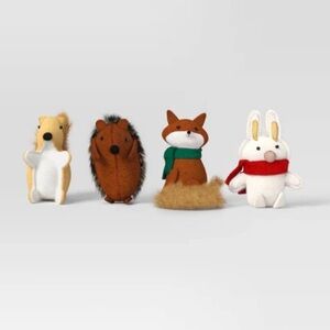 NWT 4pc Felt Woodland Animal Christmas Figurine Set - Wondershop